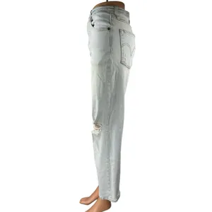 Levi's Ribcage Women's Blue High Rise Distressed Straight Denim Jeans Pants 28 thumbnail 2