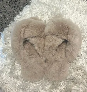 Fluffy House Slippers Tan thumbnail 1