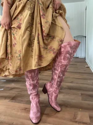 Coastal cowgirl pink knee boots thumbnail 2