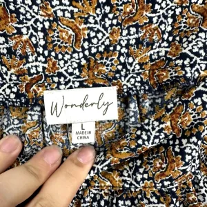 Wonderly Top Womens Large Brown Floral Long Sleeve Square Neck Dark Feminine‎ thumbnail 2
