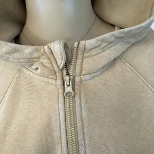 Joy Lab Tan Quarter Zip scuba Pullover Hoodie Cropped Sweatshirt Size‎ Small thumbnail 3