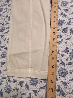 Anthropologie Angela Cropped Cargo Pants Size 26 Ivory utility Cotton Lyocell thumbnail 14
