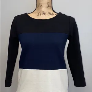 Madewell Striped Career‎ Ponte colorblock shirt Top blouse XS office casual thumbnail 5