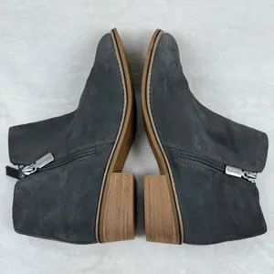 Blondo B5859‎ Charcoal Grey Suede Waterproof Ankle Boots 8M Side Zip Low Heel thumbnail 10