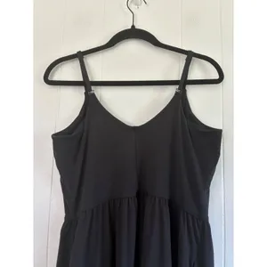 Athleta Womens Black V-Neck Tiered Midi Dress Adjustable Straps Size M thumbnail 3