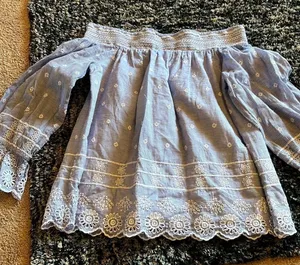 Crown & ivy medium eyelet off the‎ shoulder blouse thumbnail 1