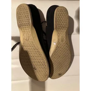 VITAL Black Suede Lace‎ Up Wedge Sandals Women's Size 38 US 7.5 Made in Austria thumbnail 8