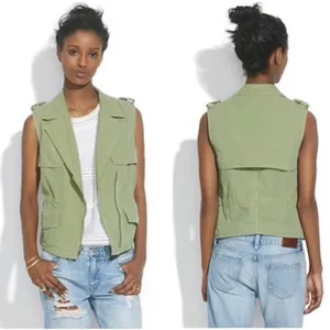 Madewell Modern Safari Utility Vest Olive Army Green Size Small thumbnail 3