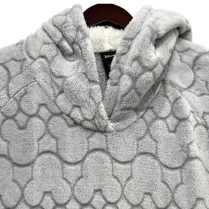 Disney Mickey Mouse Fleece Hoodie Dress Lounge Cozy Blanket Grey Woman's Size M thumbnail 7