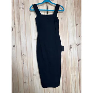 NWT Lulus Persuasion Black Ruffled Bodycon Midi Dress Party Casual Size XS thumbnail 2
