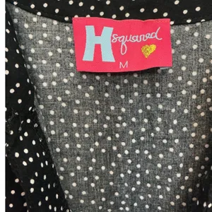 Hsquared Black Polka Dot Wide Leg Jumpsuit V-Neck Short Sleeve J3022 Womens M thumbnail 6