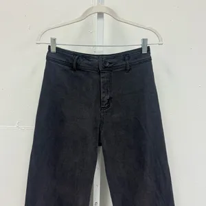 Miou Muse Straight Wide Leg High Waisted Denim Jeans Stretch Faded Black Med W28 thumbnail 5
