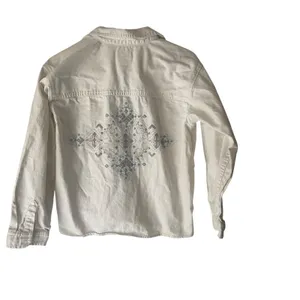 American Eagle S White Cotton Denim Western Embroidered Jacket Coastal Cowgirl‎ thumbnail 3