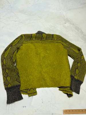 Free people Green and Brown wool alpaca Cardigan medium thumbnail 13