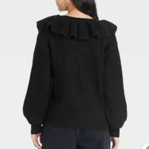 A New Day Ruffle V Neck Pullover Sweater thumbnail 2