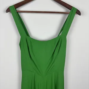 Reformation Alva Jumpsuit Womens 2 Kelly Green‎ Smocked Wide Leg Sleeveless Crop thumbnail 7