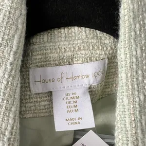 $259 NWT House of Harlow 1960 Pistachio Green Tweed Double-Breasted Blazer M thumbnail 10