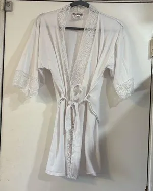 Linea Donatella White Lace Trim Wrap Robe Bridal Shower Nightgown S M Soft Cozy thumbnail 1