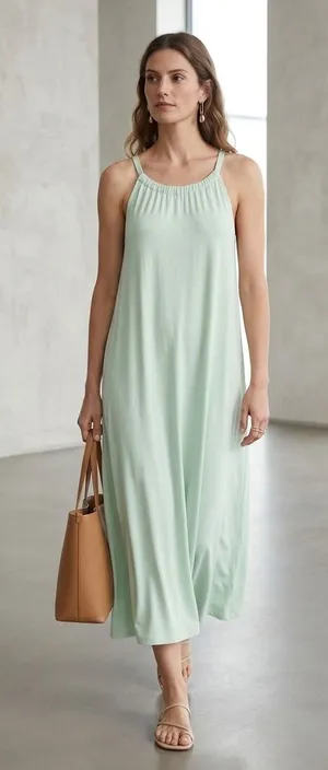 COS Mint Green Lyocell Relaxed Midi Maxi Dress Womens Size Small 0291619-3‎ thumbnail 1