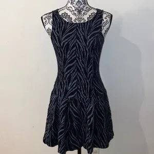 Free People Movement Zebra Print Chenille Textured Drop Waist Mini Dress Si… thumbnail 2
