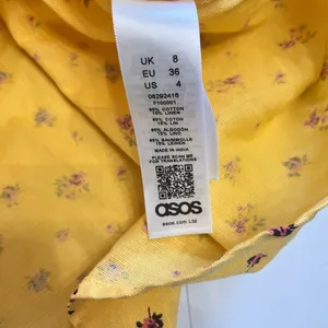 NWT ASOS Ditsy Floral Halter cotton linen blend mini dress size 4 thumbnail 6