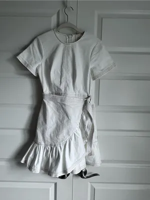 CINQ A SEPT‎ White Denim Josie Mini Dress | New 00 thumbnail 7