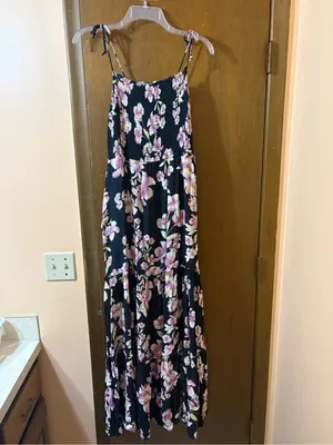 Intimately Free People Garden Party Black & Purple Floral Maxi Dress thumbnail 2