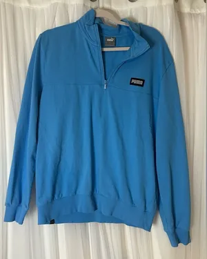 Puma Zip-Up Sweater in Vibrant Blue thumbnail 1