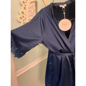 Le Rose Kimono Women's Nightwear Robes Dressing Gown Size S XS Blue NEW‎ thumbnail 2