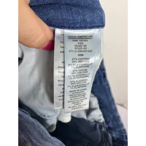 Good American Good Waist Crop Jeans Womens 18 Blue Excellent Distressed Skinny thumbnail 4