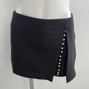 NEW Zara Mini Skort Skirt Black Pearl SMALL High Rise Womens thumbnail 5