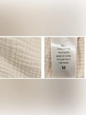 Entro Ivory Gauze Pocket Tunic Top Pockets – Size Medium thumbnail 5