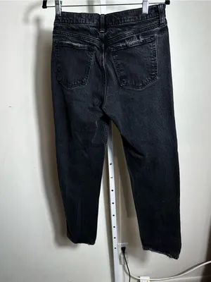 J168. Abercrombie & Fitch Womens 28 The 90s Black Straight Jeans MidRise thumbnail 3