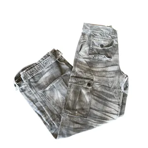 GRLFRND Camo Cargo Jean Grey SIZE 32 Camoflage Slouchy Low Rise Baggy $295 NEW thumbnail 5