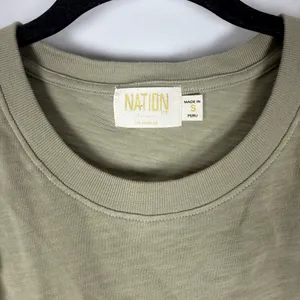 Aviator Nation Nation Ltd Para Boxy Tee Moss Ruffle Small Coquette Romantic Feminine Demure thumbnail 6