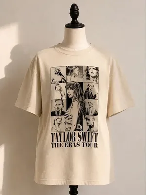 Taylor Swift The Eras Tour Beige Concert T-Shirt Size L Official Merch thumbnail 1