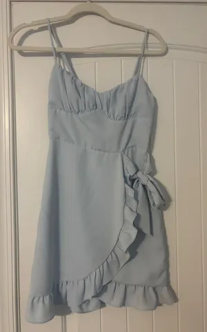 Hello Molly Mini Dress Light Blue  thumbnail 1