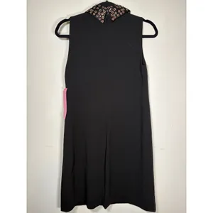 Betsey Johnson NWT Shift Dress Black Floral Embellished Collar Classic Size 4 thumbnail 4