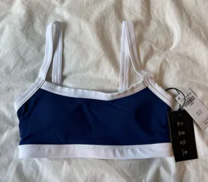 Abercrombie Athletics YPB Blue and White Sports Bra thumbnail 1