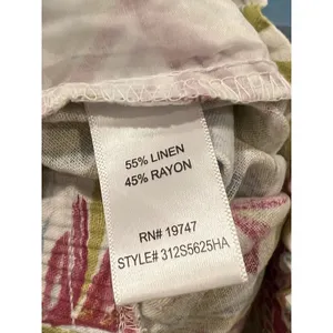 Land N Sea Pants Women S Linen Blend Floral‎ Tropical Wide Leg Hawaiian Ankle thumbnail 9