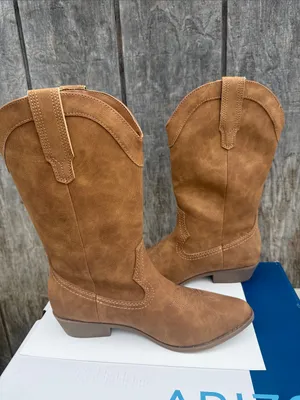 Arizona Maybrook Tan Brown Womans Western Cowboy Boots Size 7.5 Coatal Cowgirl thumbnail 10