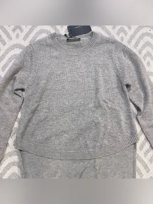 ZARA WOMAN Grey High-Low Knit Sweater NWT thumbnail 2