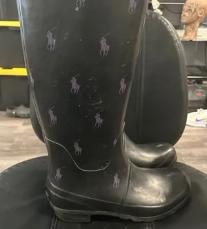 Polo by Ralph Lauren Black Boots with Purple Accents thumbnail 1