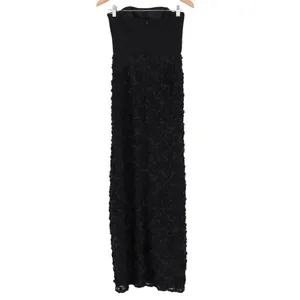 Lulus Ravishing Appeal Maxi Dress Womens Small Black Floral Applique Front Slit thumbnail 7