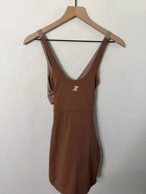 SVNDZ‎ Fletcher Two Tone Mesh Dress Tan Womens Size XS thumbnail 10