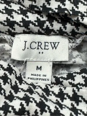 J. Crew Black and White Houndstooth Lightweight Long Sleeve Top Women’s Medium thumbnail 3
