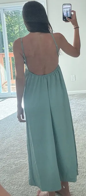 Mint Green Open Back Maxi Dress Blue Size XS thumbnail 1