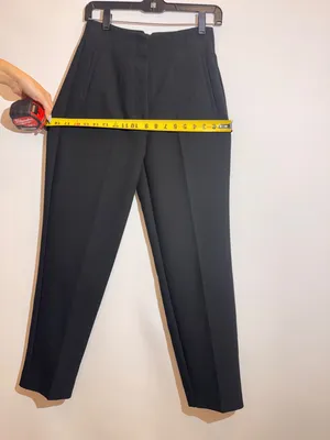 ZARA Black High Waist Front Seam Straight Leg Tailored Trousers Pants Size S thumbnail 4
