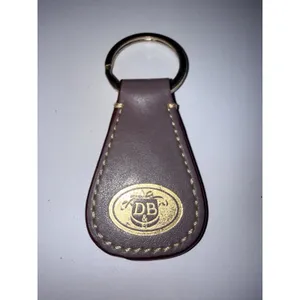 DOONEY & BOURKE Leather Keychain Fob‎ DB Embossed Gray Keyring thumbnail 2