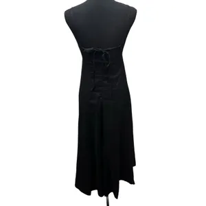DISSH Black Linen Halter Tie Back Maxi Dress Womens Size US 8 Minimalist Coastal thumbnail 4